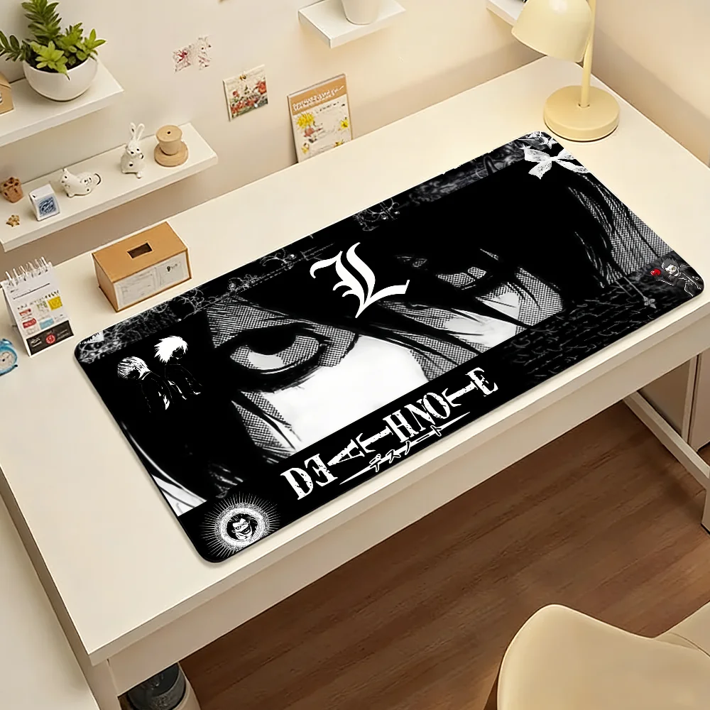 Death Note Mauspad, großes, rutschfestes, wasserdichtes Pad mit genähtem Rand, Tastaturpad für Gaming, Alltag, Büro