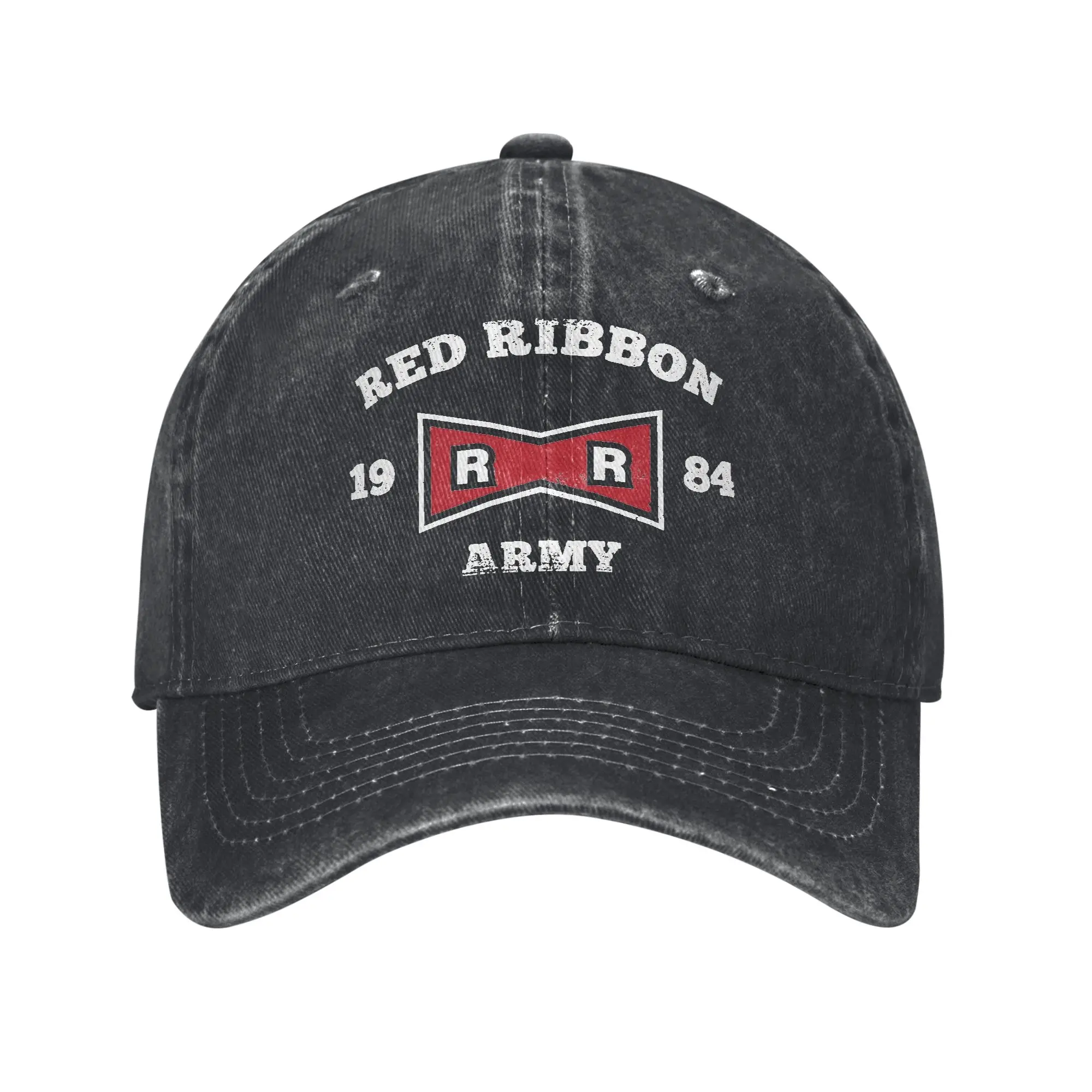 Red Ribbon Army 1984 Dragon Ball Baseball Caps Classic Distressed Denim Washed Anime Headwear for Men Women Outdoor Hats Cap