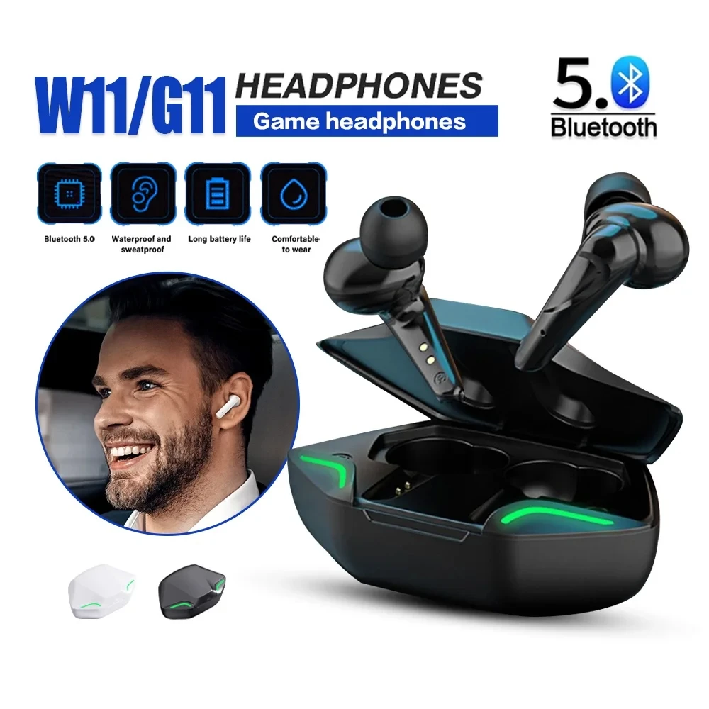 

Gaming Earbuds Wireless Bluetooth Earphone With Mic Bass Audio Sound Positioning 9D Stereo Music HiFi Headset For Gamer