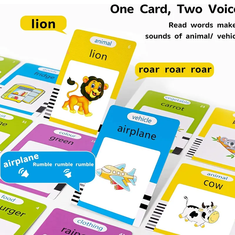 Talking Flash Cards Machine Baby Enlightenment Education English Language Learning Machine Card Reader Kids Montessori Toy Gifts