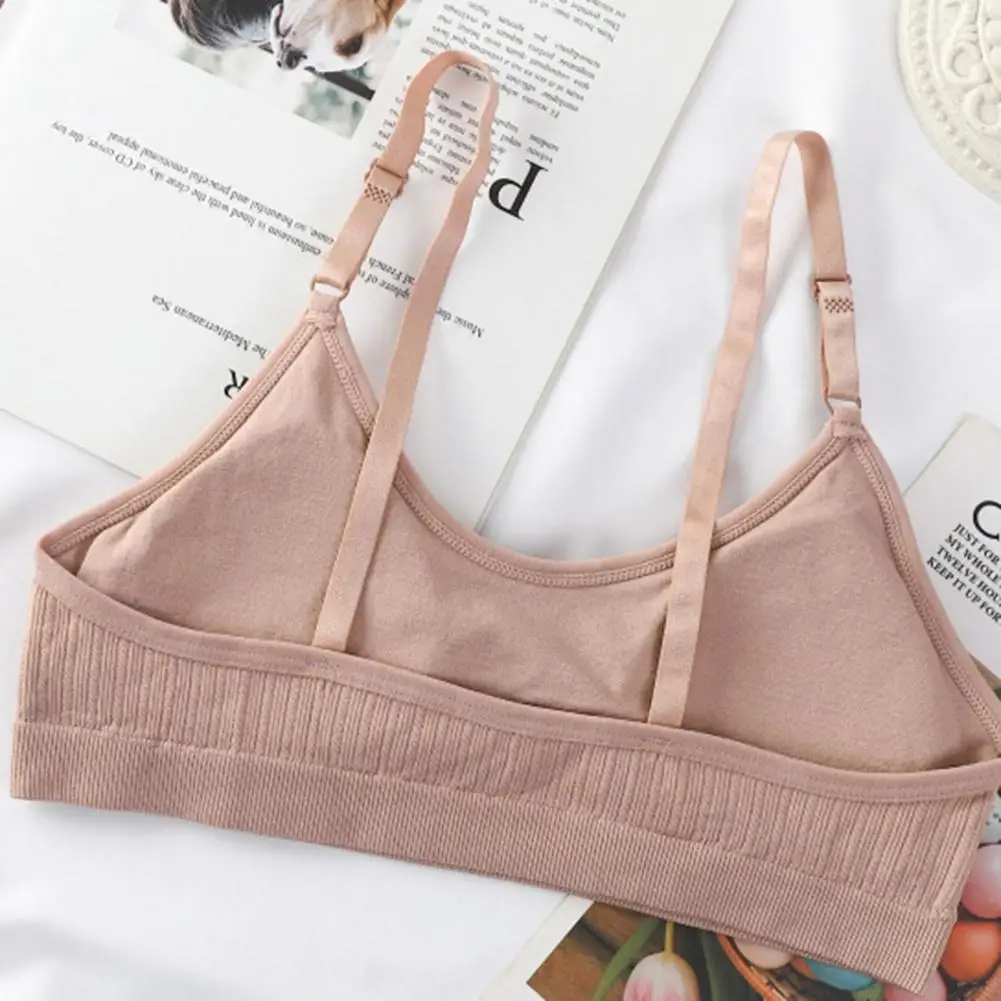 

Women's Sports Bra Wireless Padded Ribbed Cami Bralette Seamless No Underwire Workout Cropped Tank Top