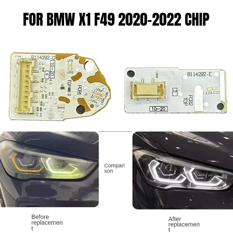Yellow LED White Light Headlights DRL Chip Ballast Chip Circuit Board Light Source Board fittings For BMW X1 F49 2020-2022 Car