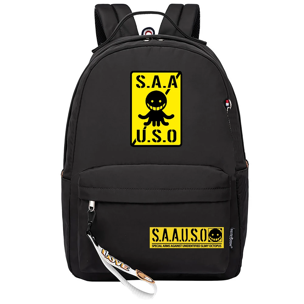Assassination Classroom Anime Travel Backpack Nylon Laptop Backpack Korosensei Girls Kawaii School Bags Cartoon Pink Bookbag