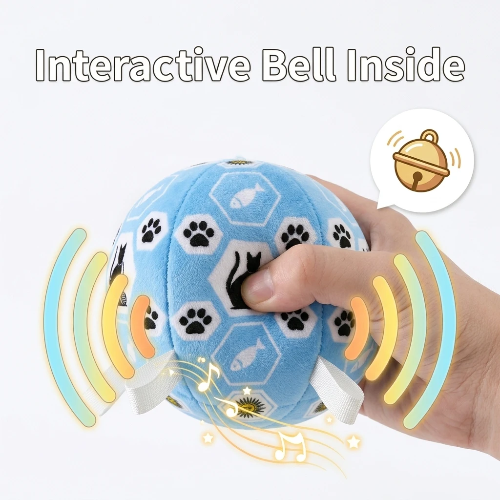 Indestructible Dog Soccer Ball with Grip Ring—Durable Interactive Pet Toy, Chew-Resistant Toy for Cats and Dogs view 4