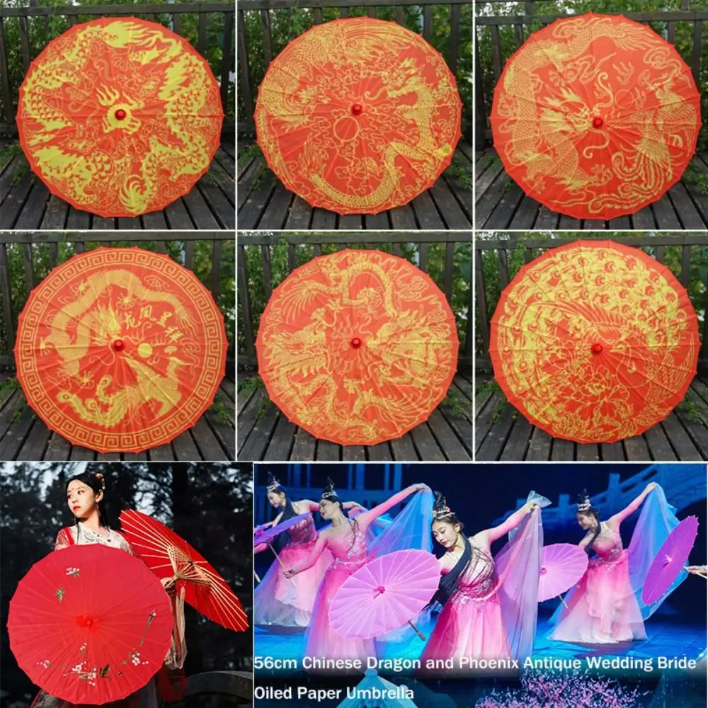 Ombrello cinese antico da sposa in carta oliata 56 cm 10 colori Ombrello decorativo Fiore di gelsomino Danza Prop