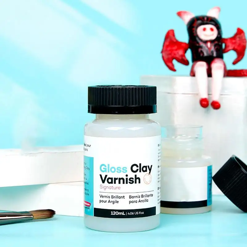 120ML Gloss Varnish For Air Dry Clay Glaze Clay Gloss Clay Varnish High Gloss Varnish Air Dry Clay Sealant for Glossy ﻿