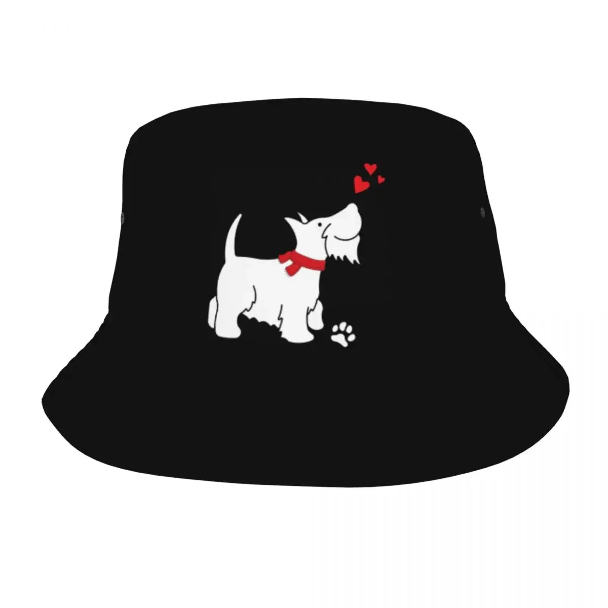 Fashion Scottish Terrier Love Bucket Hat For Women Men Print Scottie Dog Summer Beach Sun Scottie Dog Fisherman Cap