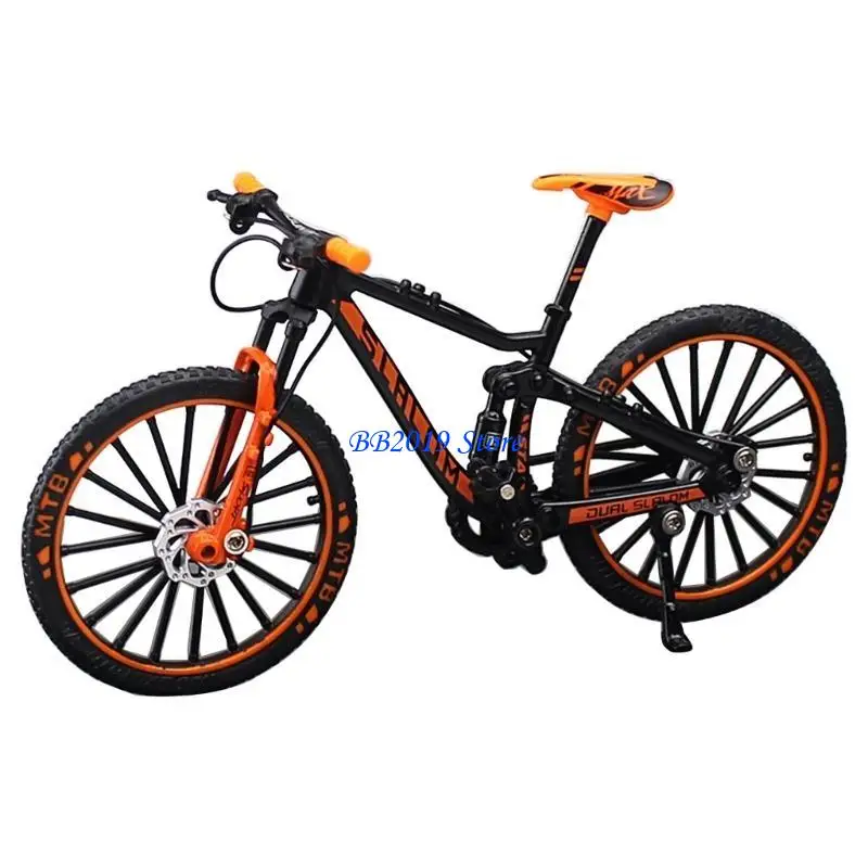 

Q0KB Miniature Mountain Bike Model Toy for Desk Decoration Adult Kids Finger Bicycles