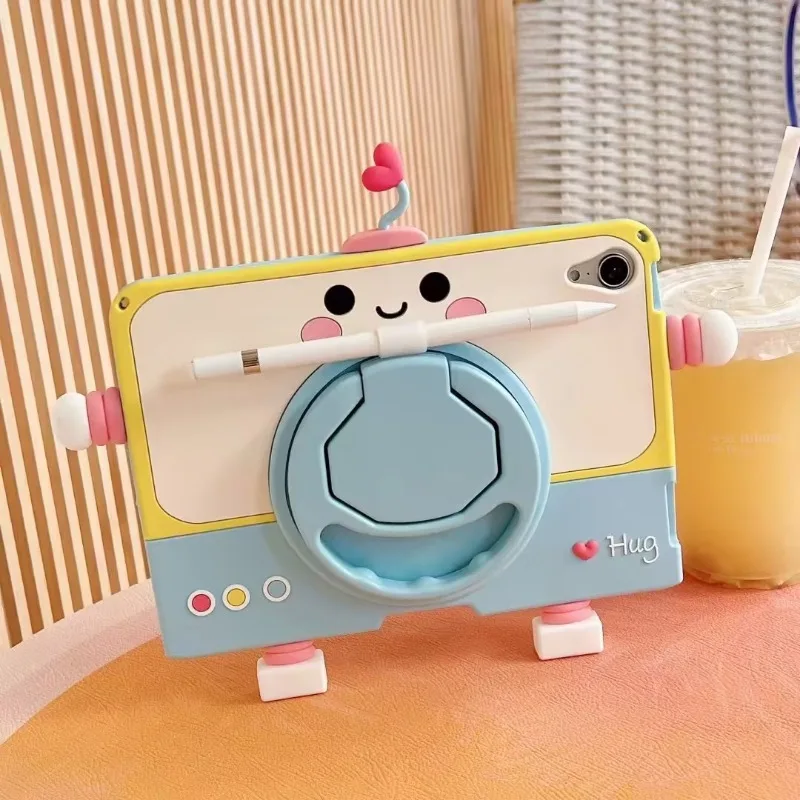 ROISKIN für Xiaomi Pad 7/7 Pro Hülle 11,2 Zoll 2024 mit Displayschutz & Schultergurt & Stifthalter,Heavy Duty Stoßfeste Military Case für Xiaomi Pad 7,360 Drehbarer Ständer für Kinder,Blau