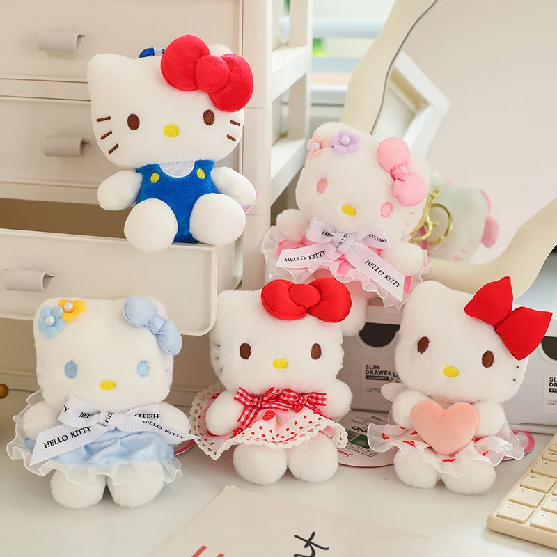 Colgante de muñeco de Hello Kitty, juguete de peluche de 12cm, estilo japonés