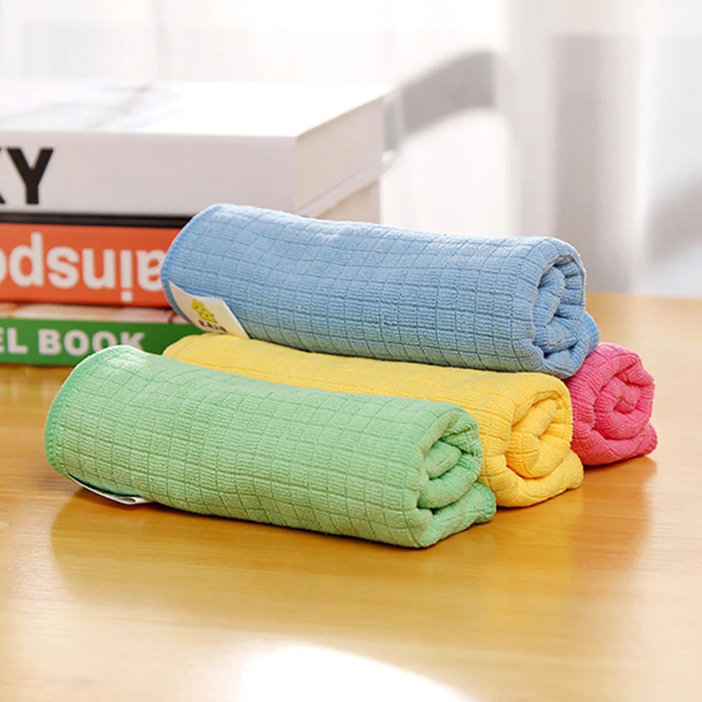 

4 шт. тряпка для мытья посуды из микрофибры, многофункциональная однотонная удобная впитывающая на ощупь посуда для кухни и дома