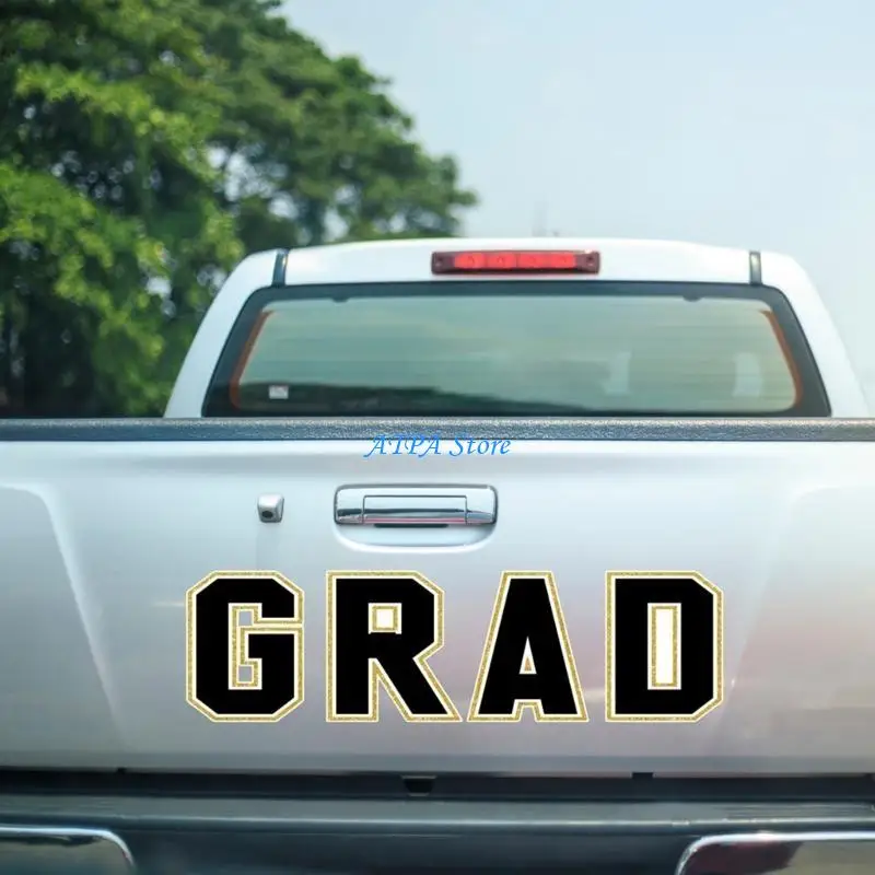 

U13C Car Sticker Decal Graduation Cap Decoration Refrigerator Magnet-Garage Door Bumper Sticker Reflective Car Decor