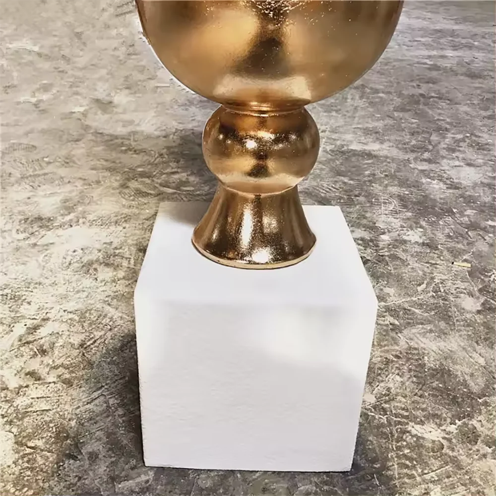 Support de table à fleurs en métal doré, décorations de centre de mariage