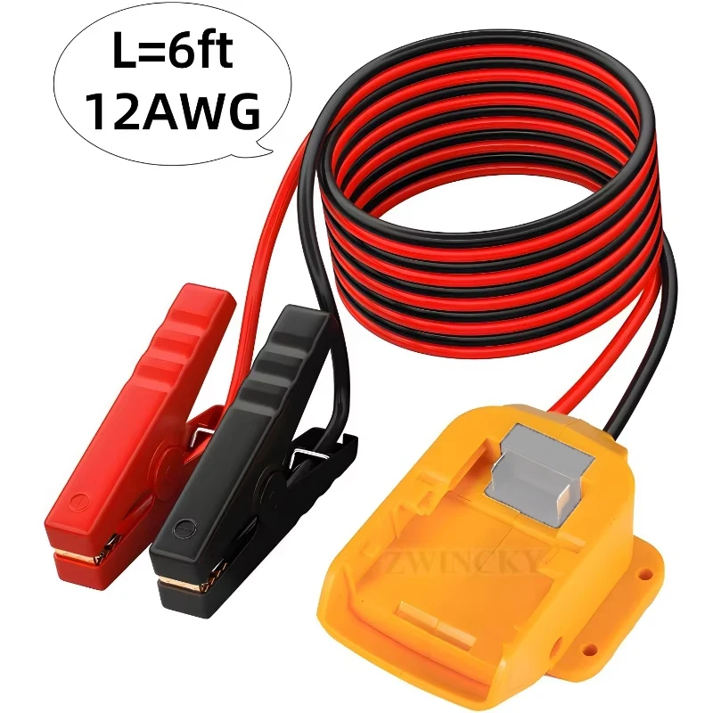 

Igniter Jumper Cable with Adapter for DeWalt，18V Battery 12AWG 6FT Car Jumper Booster Cable Temperature Resistant (no Battery