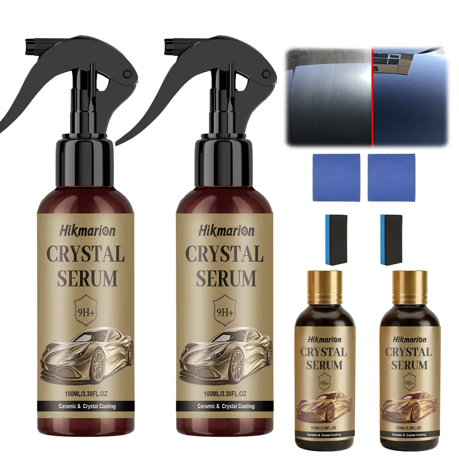 Auto Crystal Serum Kit Advanced Graphene Ceramic Coating for Cars, Ceramic Car Coating Kit Long-Lasting Shine & Easy Maintenance
