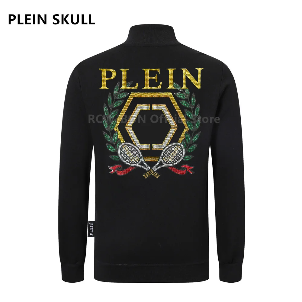 Plein Skull 2026 Spring and Autumn New Zipper Jacket Daily Casual Long Sleeve Hoodless Luxury Brand Sportswear Full Sweatshirts