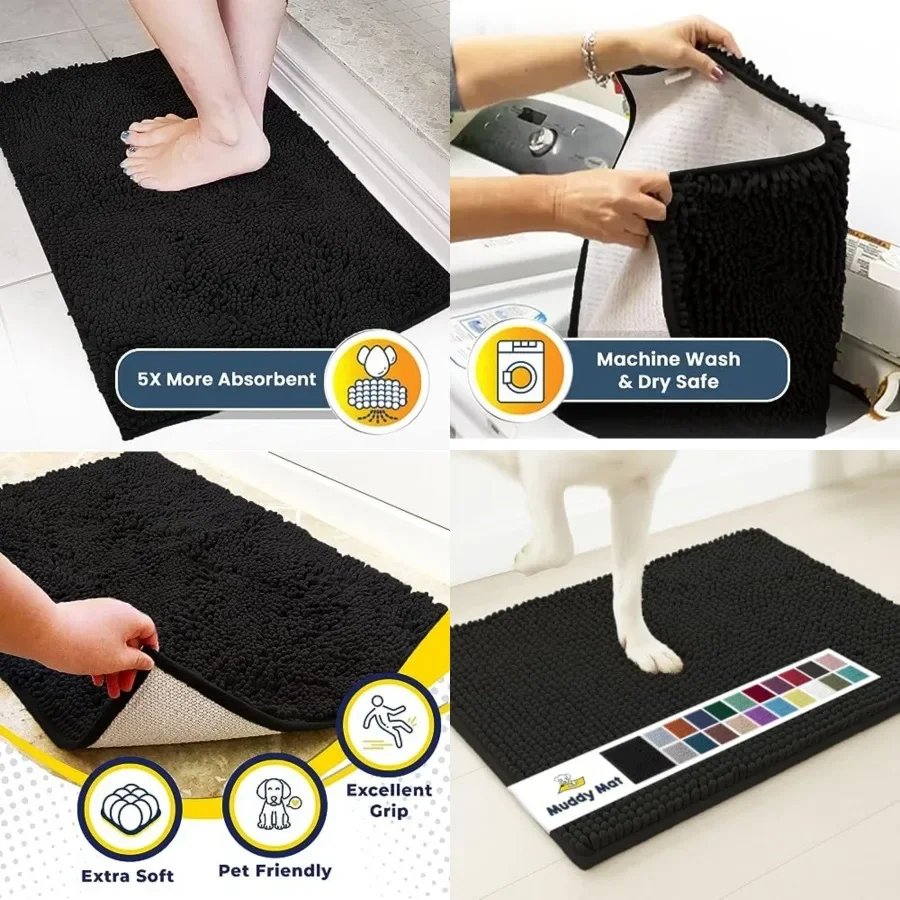 

Super Absorbent Door Mat Indoor, Microfiber Quick Dry Chenille Entryway Rug, Non-Slip Front Door Mat, Indoor Mats for Entryway,
