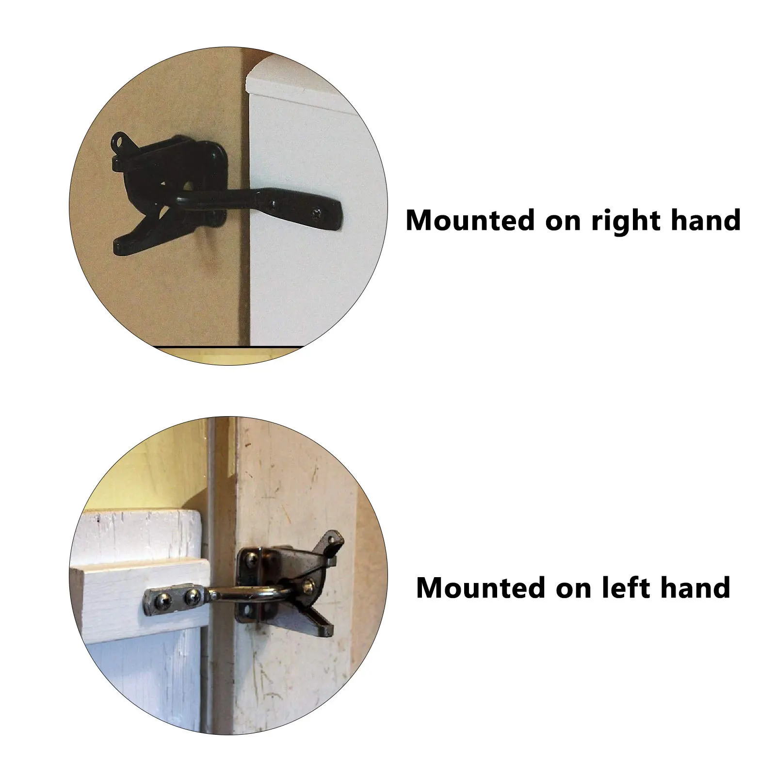 

1Set Gravity Lever Fence Lock Iron Bolt Lock Wood Metal Gate Post Mount Automatic Latch High Security for Garden Pets