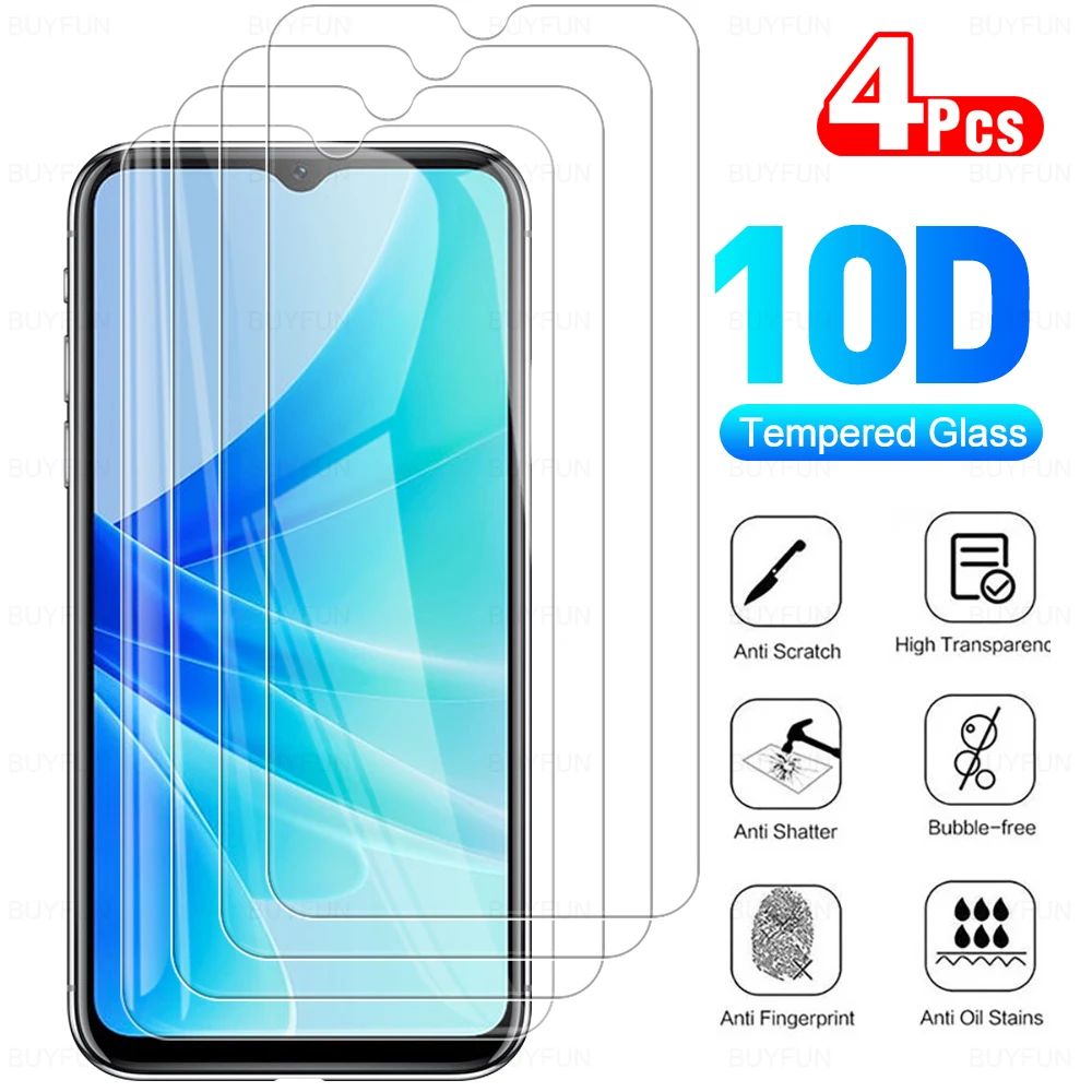 4 pçs 10d vidro temperado capa completa para oppo a57 a55 a54 a94 4g 5g protetor de tela para oppo a52 hd segurança película de vidro protetor