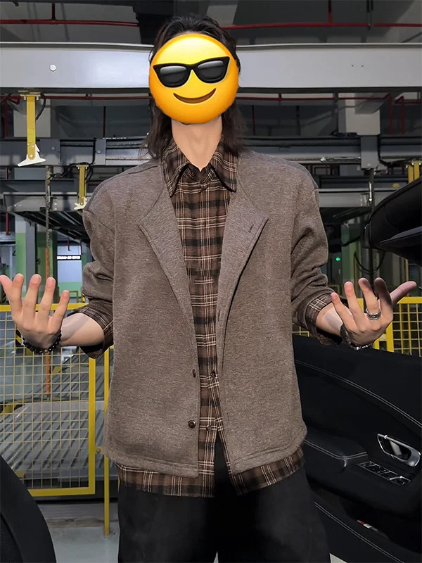 

Мужской осенний кардиган цвета хаки, вязаный, в корейском стиле, с воротником, повседневный, из полиэстера