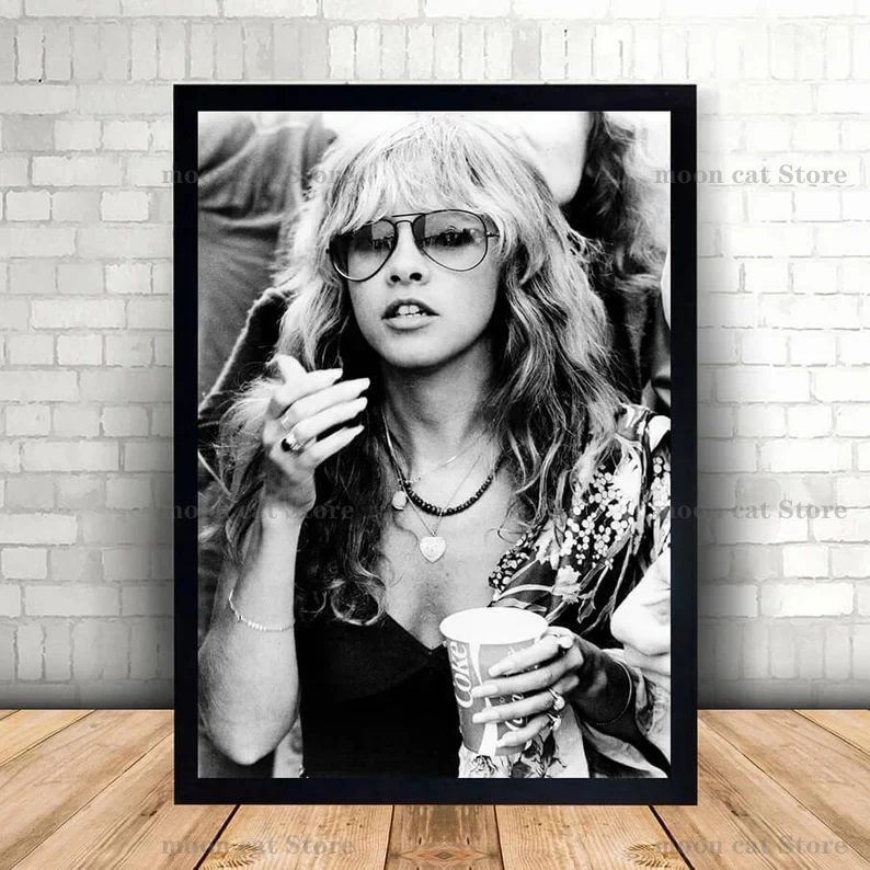 Vintage Stevie Nicks Singer Classic Portrait Poster Canvas Painting Wall Art Pictures Retro Room Home Bar Cafe Decor Fans Gift