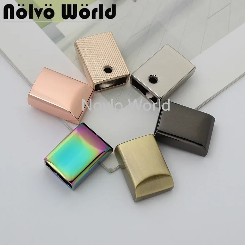 10-50pieces 7 Colors 18*13mm Rainbow Color High Quality Decoration End Clips with Screws Bags Hardware for Handbag Wallte Purse