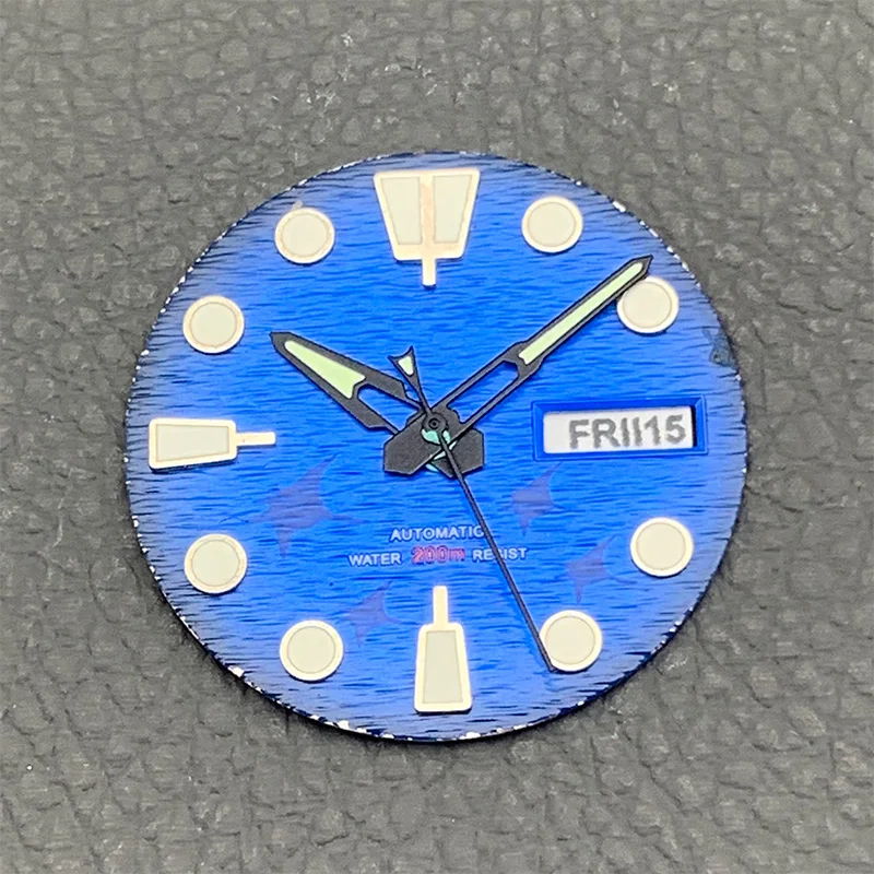 Blue 28.5mm Watch Dial and Watch Hand Combination 3 o'clock 3.8 o'clock 4.1 o'clock Fits NH35 NH36 7S 4R Automatic Movement
