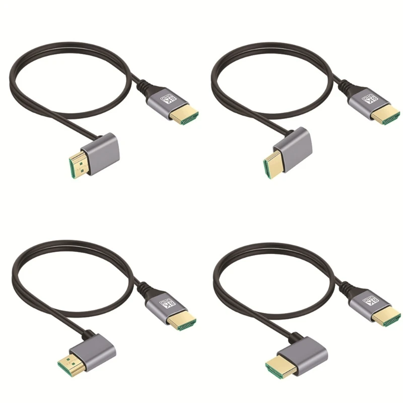 HDTV Version 2.1 8k60hz Highdefinition Thin Line for Monitor Computer Set-Top Box Connection Cable Elbow Cable