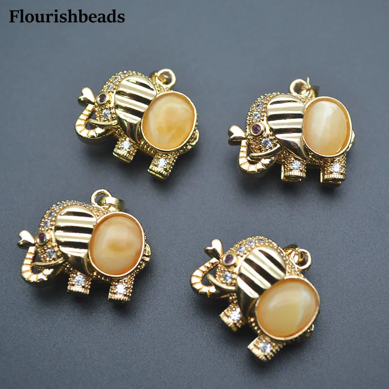 5pc Chinese Lucky Wealth Symbols Metal Fish Dragon Buddha Elephant Necklace Pendants For Jewelry Making