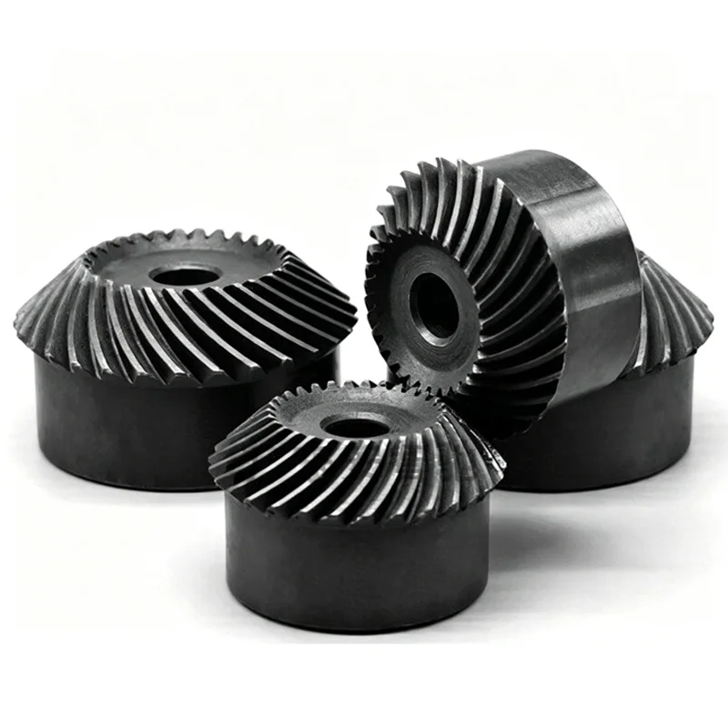 1Set 1:1 1.5/2/2.5/3/4Module Helical Bevel Gear 20/25/30 Tooth 90 Degrees 45# Steel Mechanical Transmission Gear Process Hole