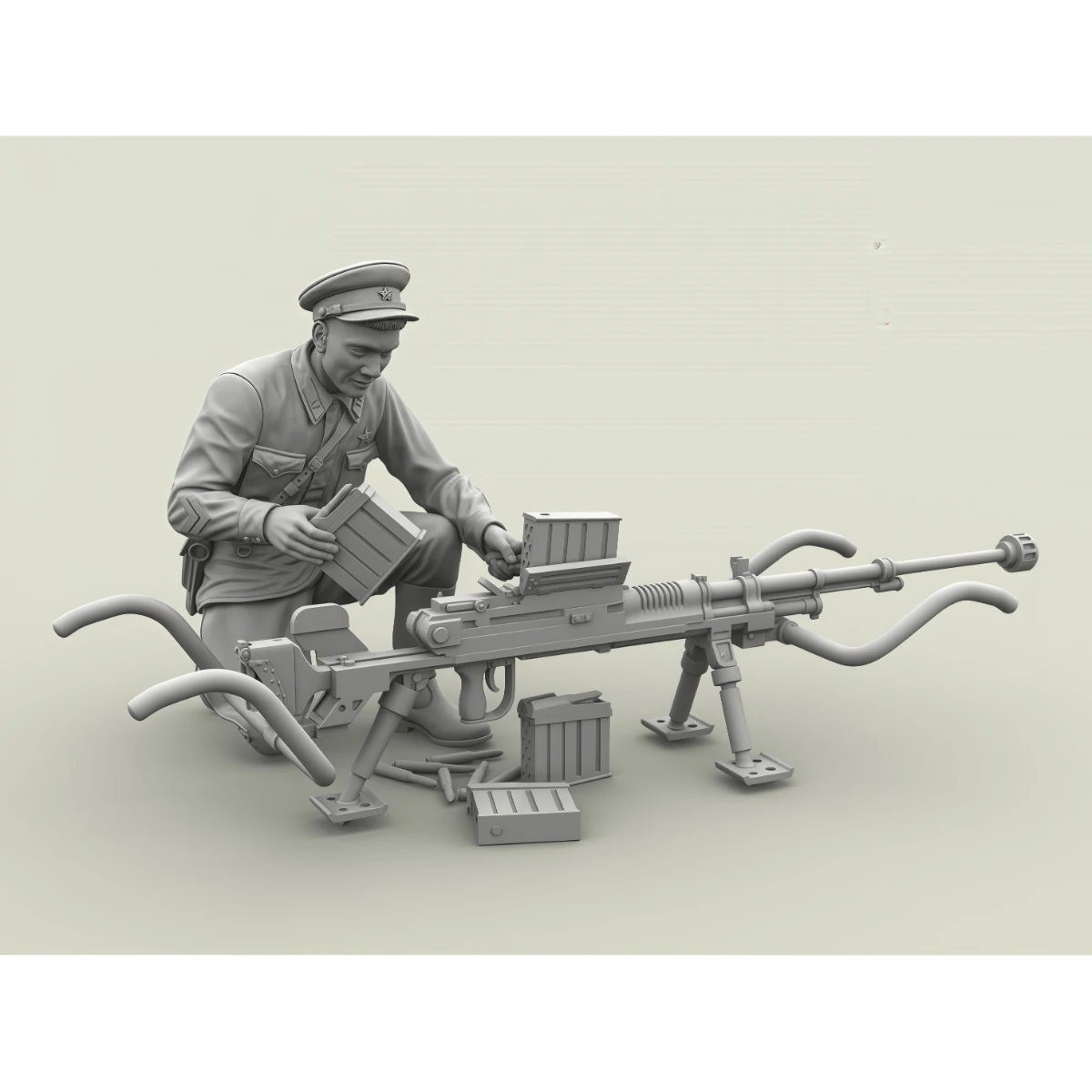 1/35scale resin unpainted model kit, featuring a Red Army major holding a captured tank rifle, unassembled and unpainted GK