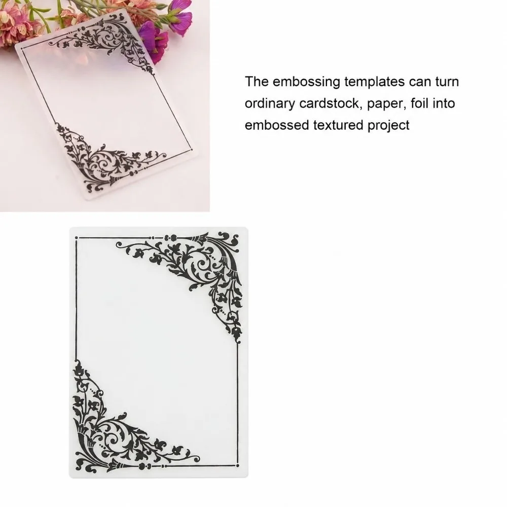 Custom Pattern Plastic Embossing Folder Flexible Thin Pattern Emboss Plate Reusable Clear Paper Emboss Clip DIY Craft Lovers