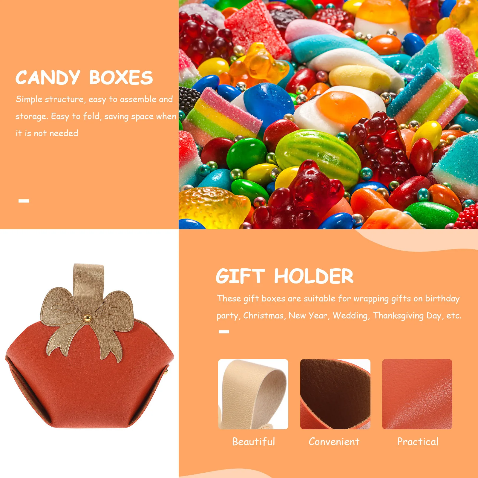 

10pcs Wedding Favor Gift Boxes Bowknot Handle Candy Boxes For Birthday Christmas Wedding Party Empty Gift Packaging