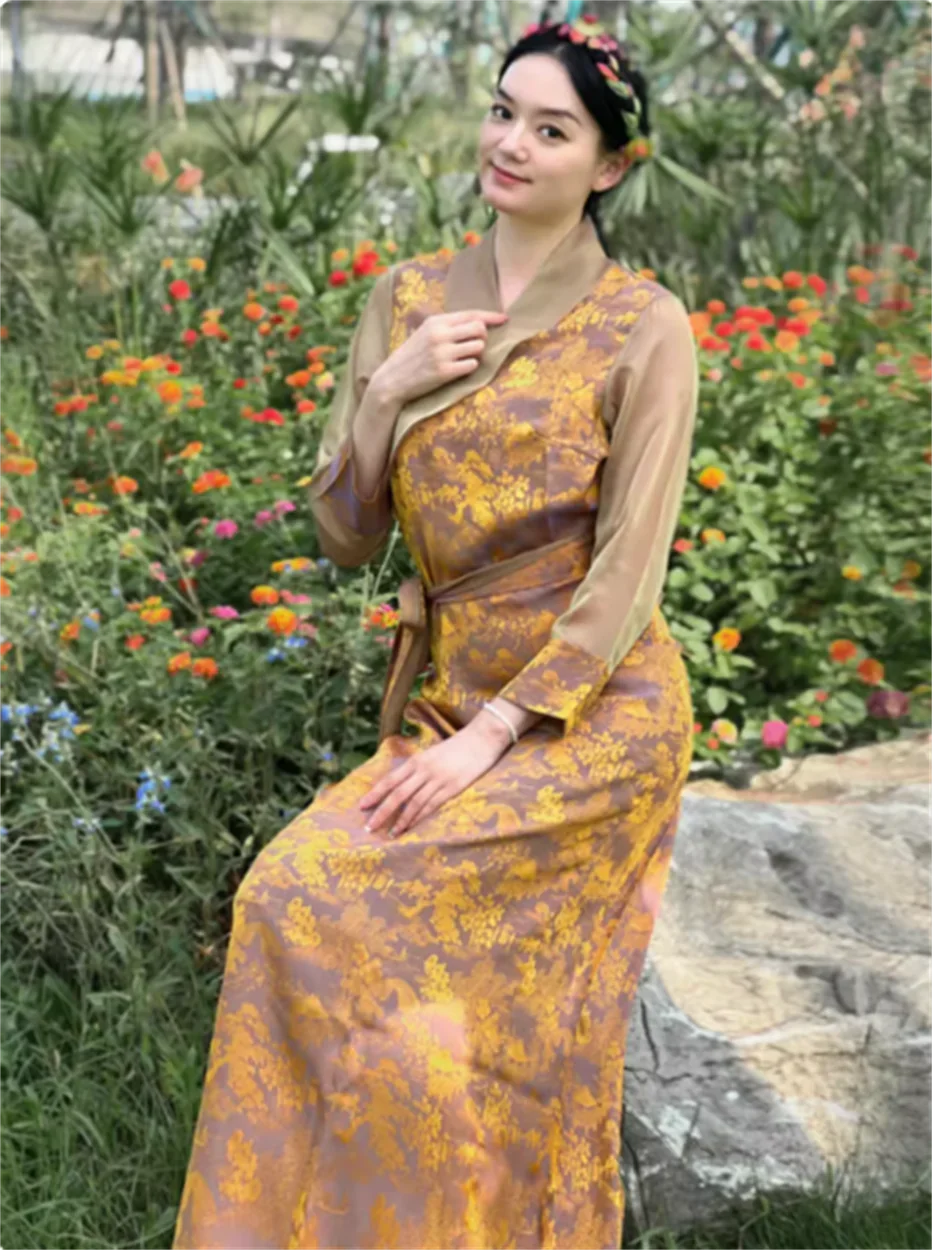 

Традиционное китайское женское платье Xizang, женское платье Bola, национальный костюм