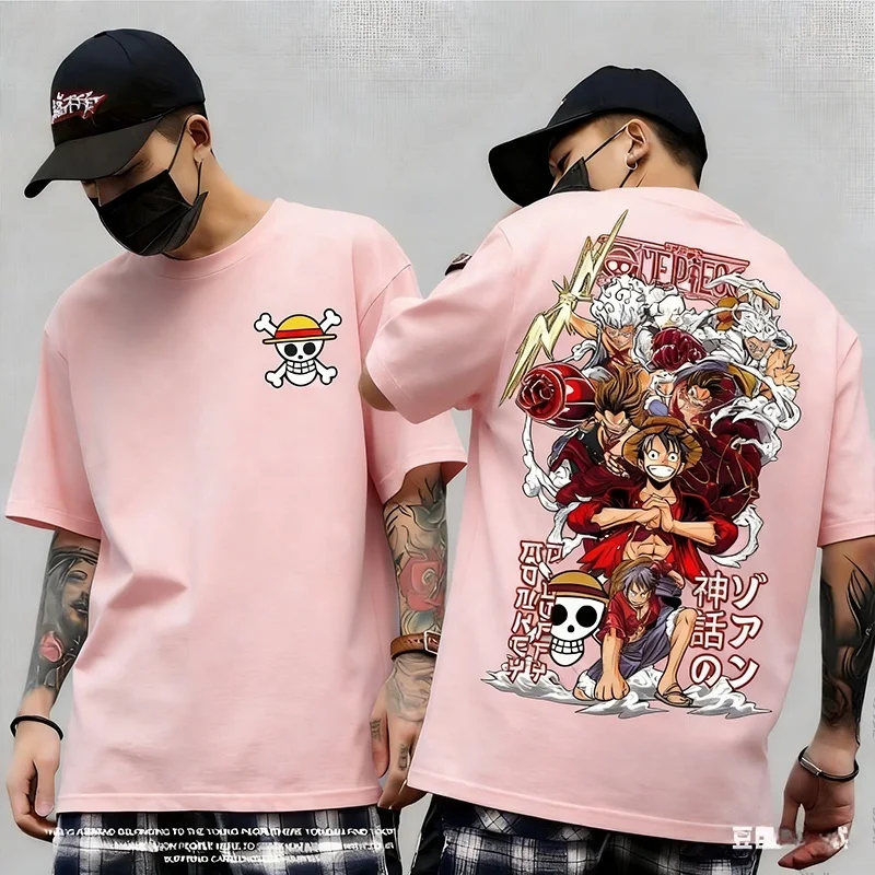 Camiseta de Moda One Piece 2026, Artículo Popular, Mercancía Oficial, Corte Holgado, Unisex, Diseño de Anime, Algodón Suave, Estampado Vintage