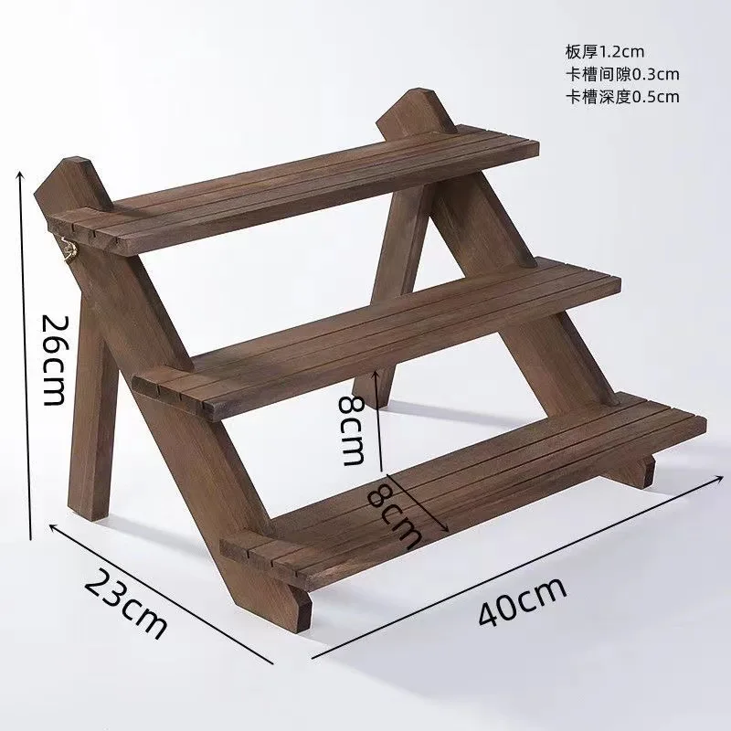 3-Tier Wood Earring Display Stand, Retail Jewelry Card Stand Ring Organizer Holder Showcase Racks for Business Home Using