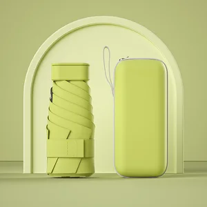 UPF50+ Mini Folding Umbrella Vinyl Small Pocket Sunshade Rain Umbrella Travel Ultraviolet Protection Capsule Sunshade 8 Top Sales Foldable Beach Umbrella - №5