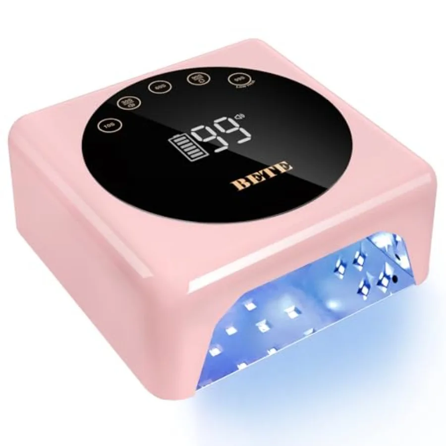 Cordless LED Nail Lamp 78W Rechargeable UV Nail Light Intelligent Infrared Sensor and LCD Display Curing Nail Lamp Portable Nai