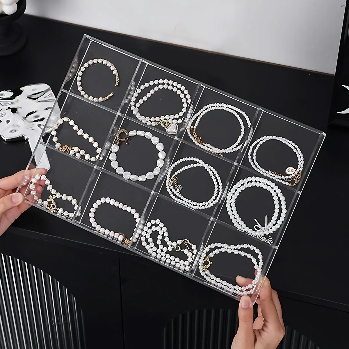 Transparent Plastic Jewelry Storage Box, Jewelry Tray, Nail Art, Jewelry, Rings, Necklaces and Other Jewelry Storage Boxes