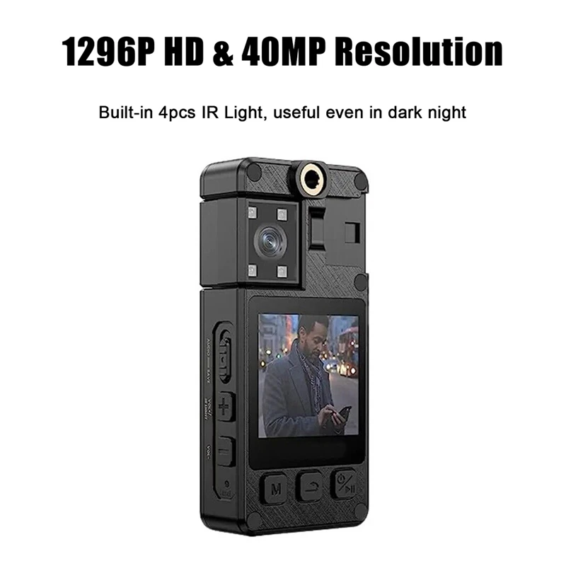 Top-NEW A38 4K Sports Camera Law Enforcement Recorder HD 1296P Infrared Night Vision Multi-Language Voice Recorder