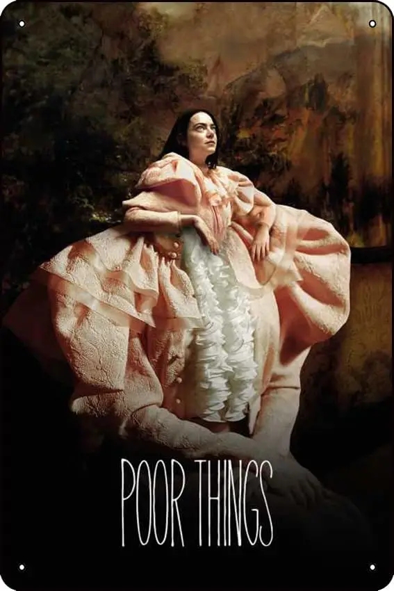 Poor Things (2023) Movie Poster Bar Cafe living room bedroom wall trim Materia lMetal Mounting Type Wall Mount Tin Sign, 8X sign