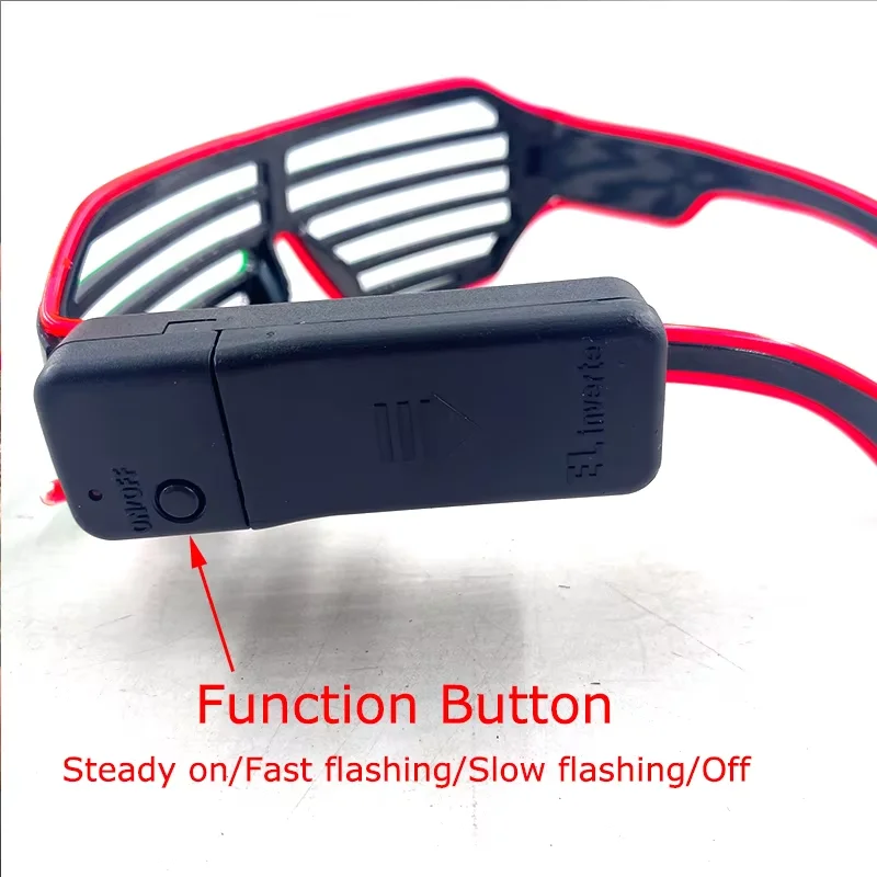 

25pcs /pack Wireless Shutter Glasses Neon Sunglasses EL Wire Eyewear Carnival Supplies