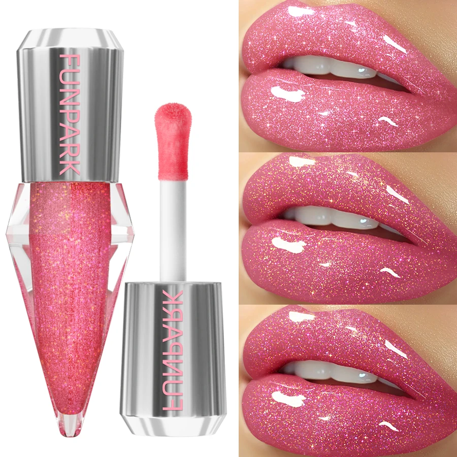 8 ألوان ترطيب الماس لامع بريق ملمع الشفاه ماكياج تألق بريق السائل أحمر الشفاه لؤلؤة الشفاه تينت مثير الشفاه الصقيل