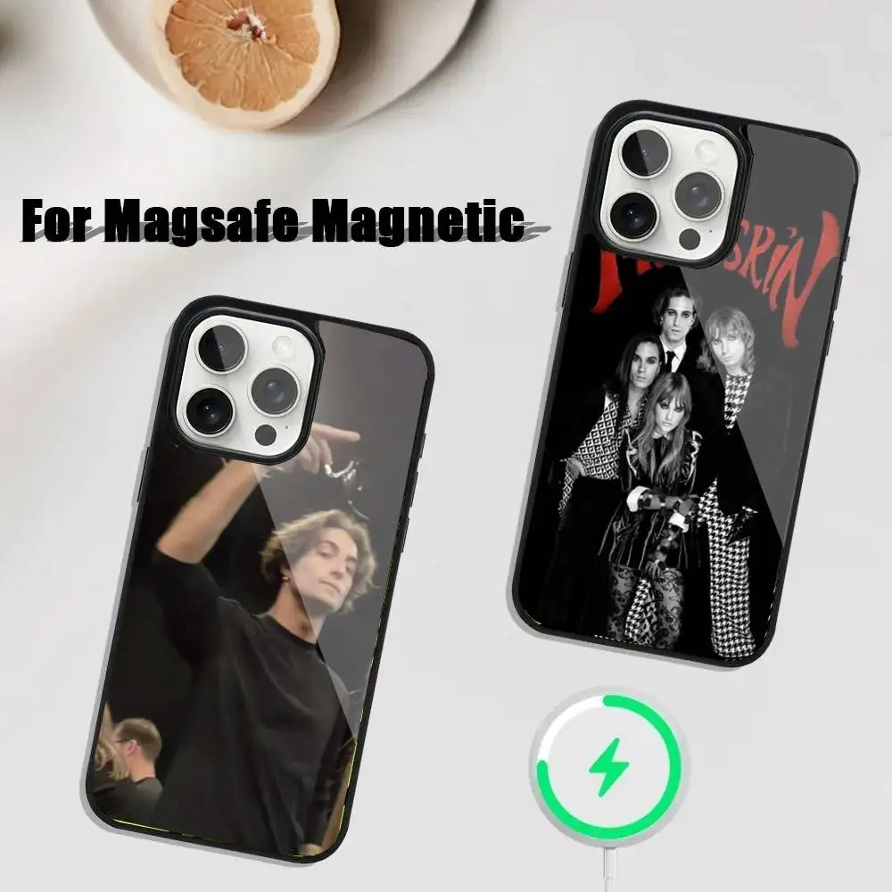 

M-Maneskin Damiano David Phone Case For iPhone 17,16,15,14,13,12,11,Pro,Max,Plus,Mini,SE4,E Magnetic Magsafe Wireless Charging