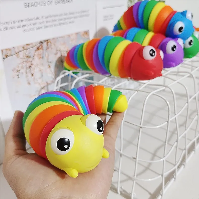 Multicolour Slug Decompression Toy Bionic Vent Anxiety Sensory Toys for Children and Worker Team Gift Party Stress Relief Toy