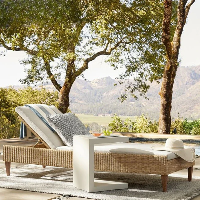Factory Direct Compatible With Outdoor Furniture Leisure Hotel Garden Sofa Model Room Braided Rope Outdoor Bed