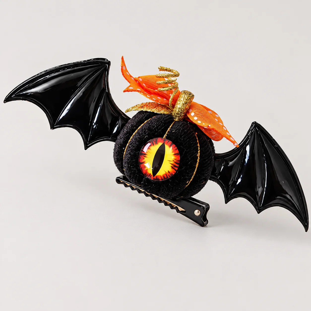 Halloween Pumpkin Bat Wing Hair Clip, Spooky Devil Eye Hair Accessory for Costume Parties and Photo Props