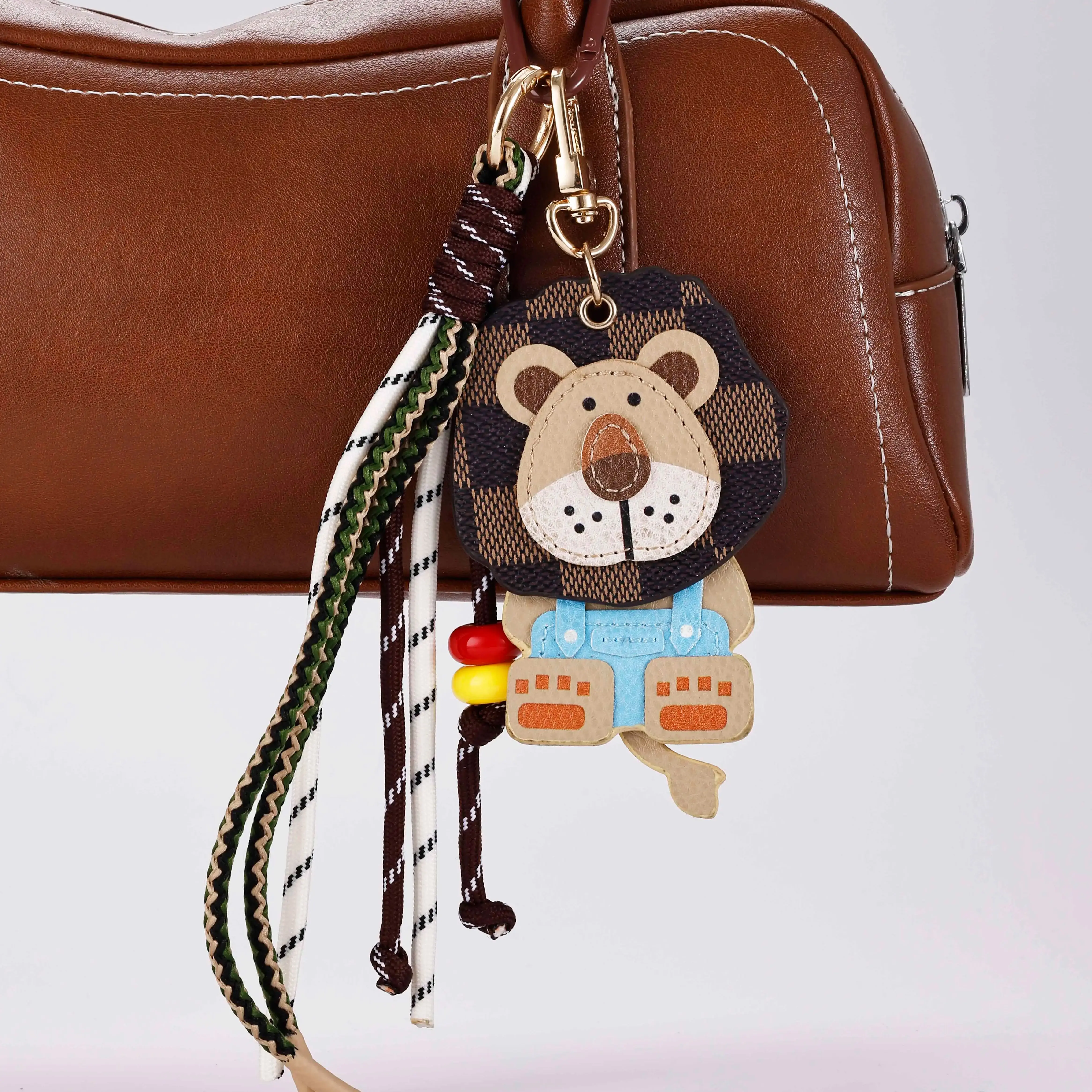 

Goreal New Arrivals Chic Personalized Cartoon Cute Animals Funny Lion Playful Colorful PU Leather Bag Charms for Woman