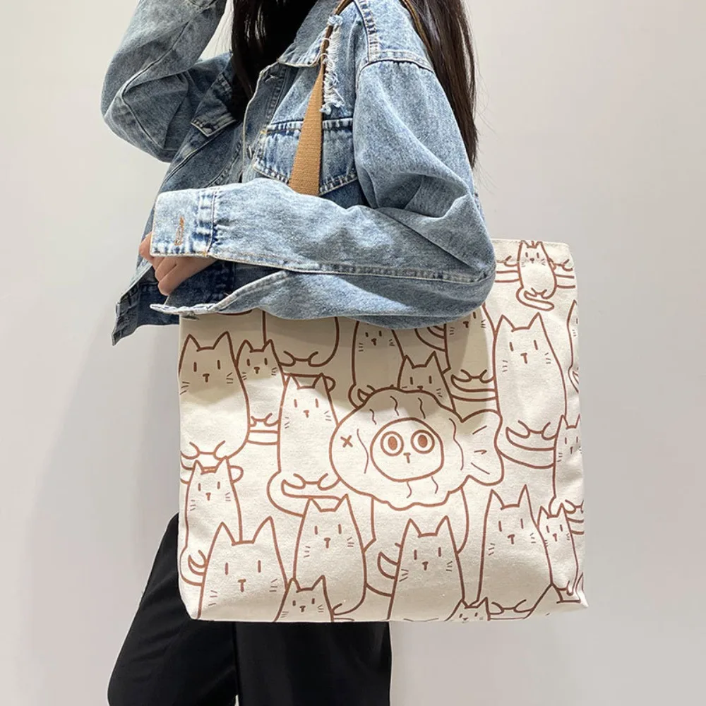 Bolsa de Ombro de Lona com Impressão Quadrada, Bolsas de Viagem, Bolsa Casual de Alta Qualidade, Moda