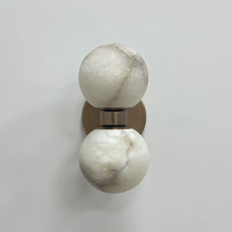 Luxury Spanish Cloud Onyx Wall Sconce Wabi Sabi Style Solid Brass Wall Light Hallway Foyer Bedroom